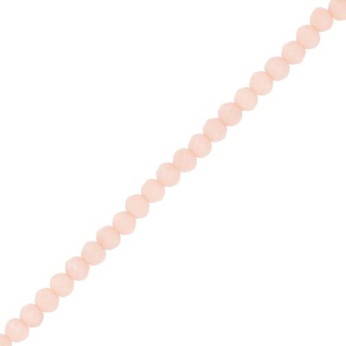 Perles rondelles facettées - rondes aplaties 3.5x3 mm - Nude Frosted x34cm