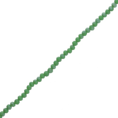 Perles rondelles facettées - rondes aplaties - 3.5x3 mm - Vert émeraude x32 cm