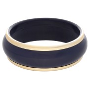 Bracelet jonc en résine épais 65 mm - Bleu marine - Doré x1|raw }}