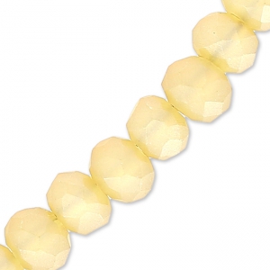 Perles rondelles facettées - rondes aplaties -4x3 mm Ocre Frosted x40cm