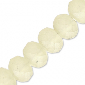 Perles rondelles facettées - rondes aplaties -6x5 mm Sand Frosted x40cm
