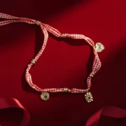 Ruban vichy Mokuba 14 mm - Noir - Blanc x50cm