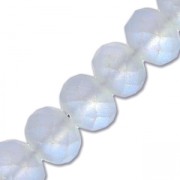 Perles rondelles facettées - rondes aplaties -6x5 mm Gris bleu Frosted x40cm|raw }}