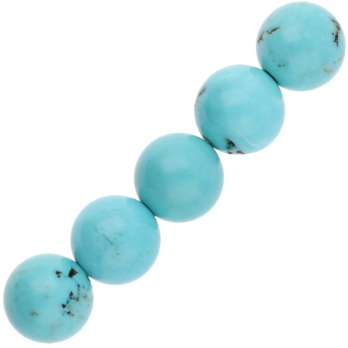 Perles rondes 4.5 mm en pierre gemme teintée - Magnésite turquoise x20
