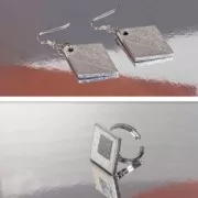 Moule pendentif adapté au béton pour bijouterie 3.9x2.9 cm losange