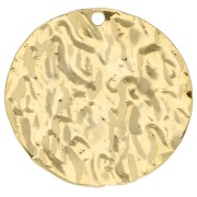Pendentif rond martelé 20 mm - Doré à l'or fin x1|raw }}