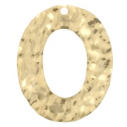 Pendentif ovale martelé évidé 25x19 mm - Doré à l'or fin x1|raw }}
