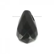 Goutte facettée 6x9 mm - Agate noire x1