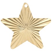 Pendentif étoile 21x22 mm effet plissé - Doré à l'or fin x1|raw }}