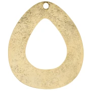 Pendentif goutte martelé évidée 61x51 mm - Doré à l'or fin x1