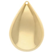 Pendentif goutte bombé 30x20 mm - Doré à l'or fin x1