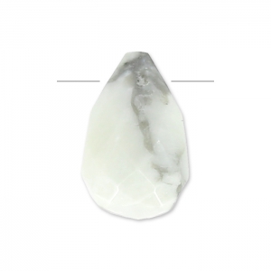 Goutte facettée 6x9 mm Howlite x1
