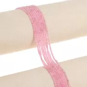 Perles rondes 2 mm en pierre gemme - Quartz Rose x38cm