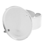 Bague serti à griffes pour cabochon fond plat 20 mm - Argenté x1|raw }}