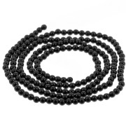 Perles rondes 2 mm en pierre gemme - Agate noire x38cm|raw }}