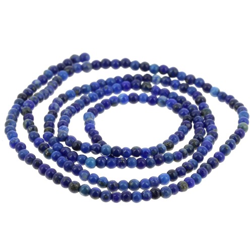 Perles rondes 2 mm en pierre gemme - Lapis Lazuli x38cm