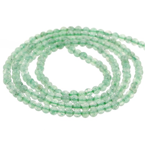 Perles rondes 2 mm en pierre gemme - Aventurine x38cm
