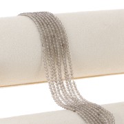 Perles rondes facettées 2 mm en pierre gemme - Quartz fumé x38cm