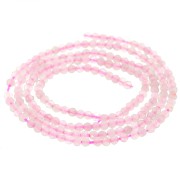 Perles rondes facettées 2 mm en pierre gemme - Quartz Rose x39cm|raw }}
