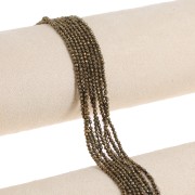 Perles Rondes facettées 2 mm en pierre gemme - Pyrite x38cm