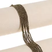 Perles Rondes facettées 2 mm en pierre gemme - Pyrite x38cm
