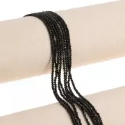 Perles Rondes facettées 2 mm en pierre gemme - Agate noire x38cm