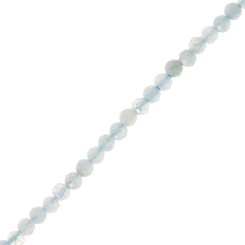 Perles Rondes facettées 2 mm Aqua Jade x38cm