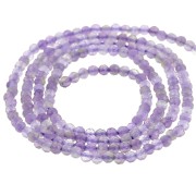 Perles  Rondes facettées 2 mm en pierre gemme  Amethyste x38cm