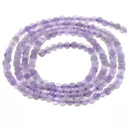 Perles  Rondes facettées 2 mm en pierre gemme  Amethyste x38cm
