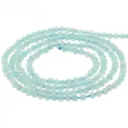 Perles  Rondes facettées  2 mm pierre gemme  Amazonite x38cm