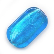 Perle rectangle Feuille d'Argent 26x16 mm Dark Aquamarine x4