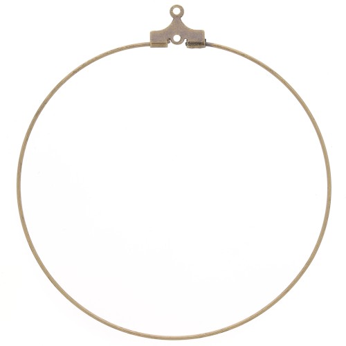 Supports boucles d'oreilles créoles un anneau 50 mm bronze x2