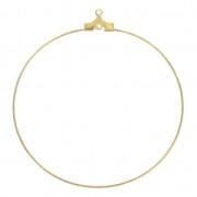 Supports boucles d'oreilles créoles un trou 50 mm doré à l'or fin x2|raw }}