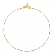 Supports boucles d'oreilles créoles un trou 50 mm doré à l'or fin x2