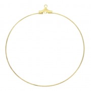 Supports boucles d'oreilles créoles un trou 50 mm doré à l'or fin x2