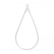 Supports boucles d'oreilles gouttes 46x23 mm Placage Argent fin x2