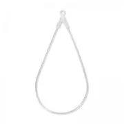 Supports boucles d'oreilles gouttes 46x23 mm Placage Argent fin x2