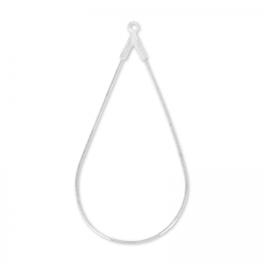 Supports boucles d'oreilles gouttes 46x23 mm Placage Argent fin x2