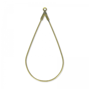 Supports boucles d'oreilles gouttes 45x23 mm bronze x2