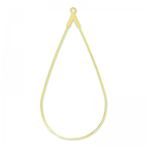 Supports boucles d'oreilles gouttes 50x25 mm doré à l'or fin x2