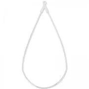 Supports boucles d'oreilles gouttes 60x30 mm Placage Argent fin x2