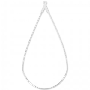 Supports boucles d'oreilles gouttes 60x30 mm Placage Argent fin x2