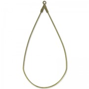 Supports boucles d'oreilles gouttes 60x30 mm bronze x2