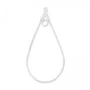 Supports boucles d'oreilles gouttes un anneau 43.5x23 mm Placage Argent fin x2