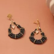 Supports boucles d'oreilles gouttes un anneau 45x23 mm bronze x2