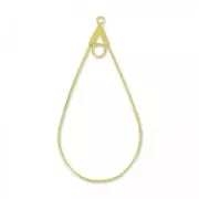 Supports boucles d'oreilles gouttes un anneau 45x23 mm doré à l'or fin x2