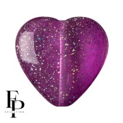 Perle coeur en verre 16x15 mm - Transparent Constellation Amethyst x1|raw }}