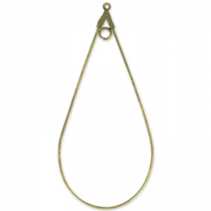 Supports boucles d'oreilles gouttes un anneau 60x30 mm bronze x2