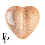 Perle coeur en verre 16x15 mm - Transparent Constellation Rose x1|raw }}