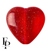 Perle coeur en verre 16x15 mm - Transparent Constellation Red x1